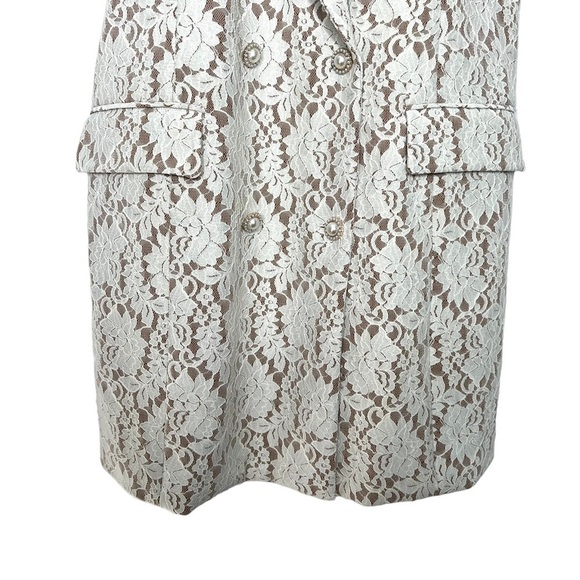Anthropologie Hutch Sleeveless Double-Breasted White Lace Blazer Dress L NEW - Picture 10 of 16